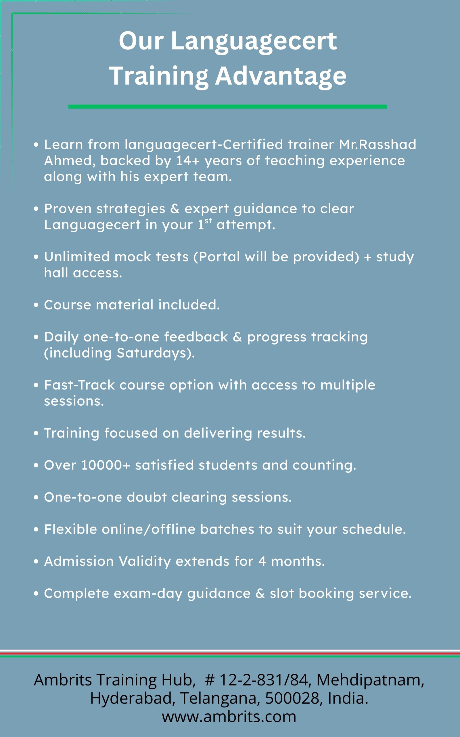 LanguageCert Regular — Training Advantages
