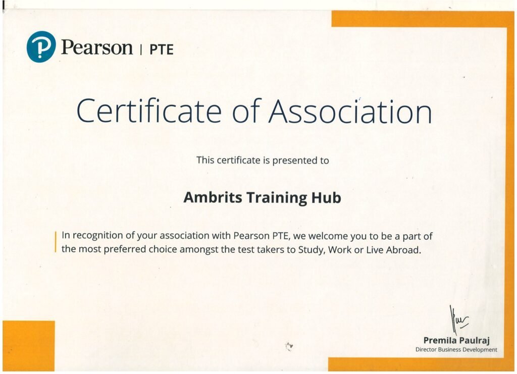 Pearson PTE Association