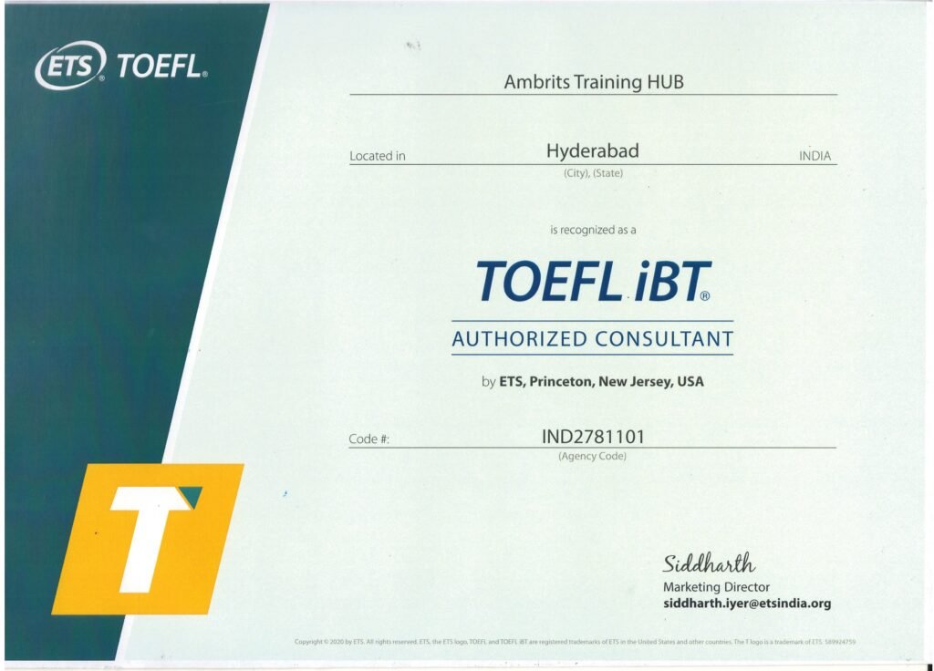 ETS TOEFL Certification